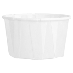 POTS TRAITEUR PAPIER PLISSÉ PFAS FREE 90 ML (3 oz) 80 G/M2 Ø6,5/4,9x3,8 CM BLANC PARCH.INGRAISSABLE (250 UNITÉ)