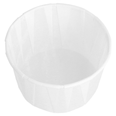 Image POTS TRAITEUR PAPIER PLISSÉ PFAS FREE 90 ML (3 oz) 80 G/M2 Ø6,5/4,9x3,8 CM BLANC PARCH.INGRAISSABLE (250 UNITÉ) #3