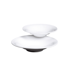 Image ASSIETTES CREUSES Ø 28 CM BLANC PORCELAINE (12 UNITÉ) #1