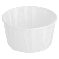 Image POTS TRAITEUR PAPIER PLISSÉ 100 ML (3,2 oz) 80 G/M2 Ø6,6/5x4,2 CM BLANC PARCH.INGRAISSABLE (250 UNITÉ) #1