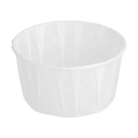 Image POTS TRAITEUR PAPIER PLISSÉ 100 ML (3,2 oz) 80 G/M2 Ø6,6/5x4,2 CM BLANC PARCH.INGRAISSABLE (250 UNITÉ) #1