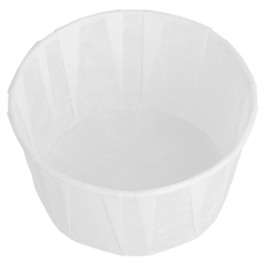 Image POTS TRAITEUR PAPIER PLISSÉ 100 ML (3,2 oz) 80 G/M2 Ø6,6/5x4,2 CM BLANC PARCH.INGRAISSABLE (250 UNITÉ) #3