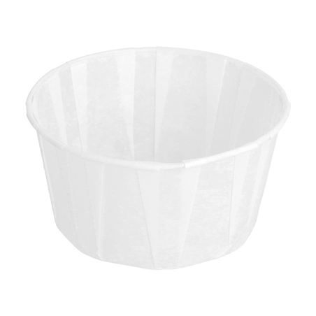 Image POTS TRAITEUR PAPIER PLISSÉ 165 ML (5,5 oz) 80 G/M2 Ø8/6x4,3 CM BLANC PARCH.INGRAISSABLE (250 UNITÉ) #1