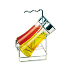 Image RACK + 2 BOUTEILLES  14x12x20,5 CM ARGENTE CHROME (1 UNITÉ) #1