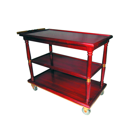 Image CHARIOT SERVICE CLASSIQUE SALLE À MANGER 'ARROW'  90x50x82 CM MARRON ROUGEATRE BOIS (1 UNITÉ) #1