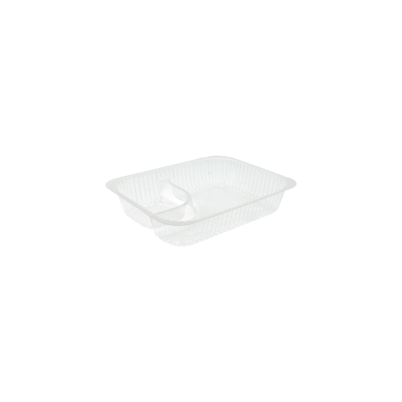 BARQUETTES 2 COMPARTIMENTS 'NACHOS'  18,5x14x3,8 CM TRANSPARENT OPS (900 UNITÉ)