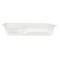 BARQUETTES 2 COMPARTIMENTS 'NACHOS'  18,5x14x3,8 CM TRANSPARENT OPS (900 UNITÉ)