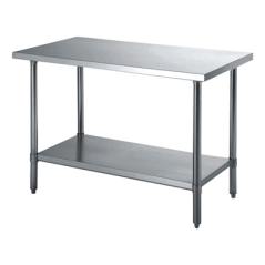 Image TABLE TRAVAIL 2 NIVEAUX 'ARROW' 90x60 CM ARGENTE INOX (1 UNITÉ) #1