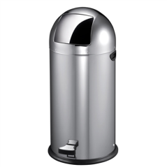 Image POUBELLE PUSH AVEC PÉDALE 22 L Ø 33x63 CM ARGENTE INOX (1 UNITÉ) #1