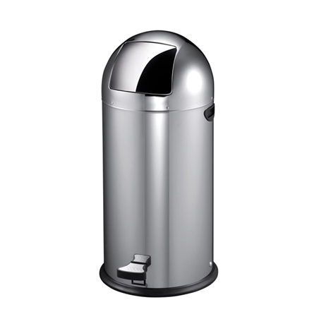 Image POUBELLE PUSH AVEC PÉDALE 22 L Ø 33x63 CM ARGENTE INOX (1 UNITÉ) #1