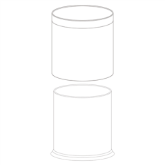 CORBEILLE CHAMBRES RONDE 'DELUXE' 9 L Ø 22,5x27 CM AMANDE ACIER (1 UNITÉ)