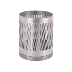 Image CORBEILLE CHAMBRES 10 L Ø 22x29,5 CM ARGENTE INOX (1 UNITÉ) #1