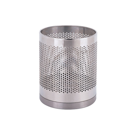 Image CORBEILLE CHAMBRES 10 L Ø 22x29,5 CM ARGENTE INOX (1 UNITÉ) #1