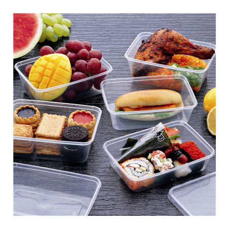 RÉCIPIENTS RECTANGULAIRES 750 ML 17,5x12x5,3 CM TRANSPARENT PP (500 UNITÉ)