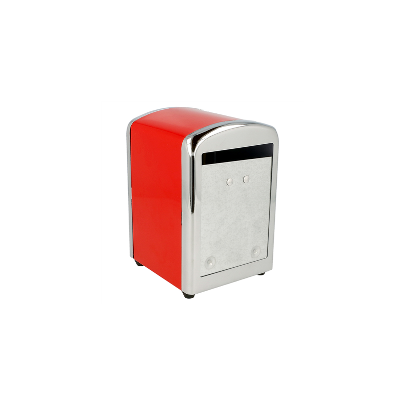 DISTRIBUTEUR SERVIETTES MINI SERVIS  10,5x9,7x14 CM ROUGE INOX (12 UNITÉ)