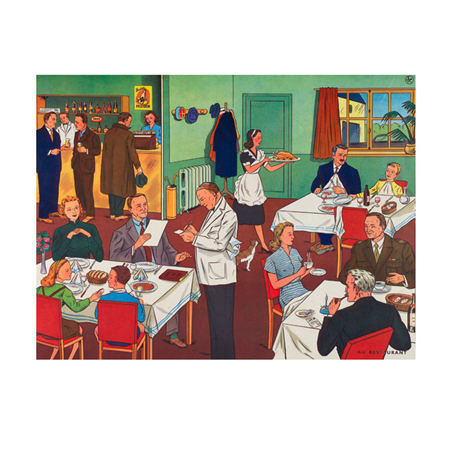 Image SETS DE TABLE OFFSET 'AU RESTAURANT' 70 G/M2 31x43 CM QUADRICHROMIE PAPIER (2000 UNITÉ) #1