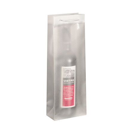 Image 10 U. SACS BOUTEILLES CORDE ARGENT 12,3+7,8x36 CM TRANSPARENT PP (1 UNITÉ) #1