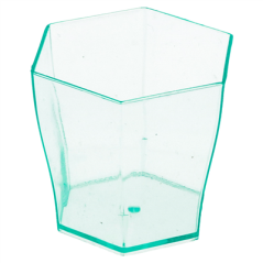 Image MINI RÉCIPIENTS RÉUTILISABLES HEXAGONAL 60 ML 4,7x4,6 CM VERT D'EAU PS (864 UNITÉ) #1