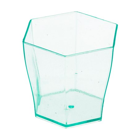 Image MINI RÉCIPIENTS RÉUTILISABLES HEXAGONAL 60 ML 4,7x4,6 CM VERT D'EAU PS (864 UNITÉ) #1
