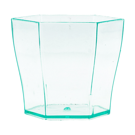 MINI RÉCIPIENTS RÉUTILISABLES HEXAGONAL 60 ML 4,7x4,6 CM VERT D'EAU PS (864 UNITÉ)