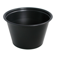 Image PETITS POTS MICRO-ONDABLES 120 ML Ø7,4x4,6 CM NOIR PP (2500 UNITÉ) #1