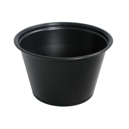 Image PETITS POTS MICRO-ONDABLES 120 ML Ø7,4x4,6 CM NOIR PP (2500 UNITÉ) #1