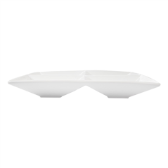 ASSIETTES CARRÉES 4 COMPARTIMENTS 29x29 CM BLANC PORCELAINE (6 UNITÉ)