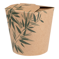 Image RÉCIPIENTS MULTIUSAGES MICRO-ONDABLES 'FEEL GREEN' 480 ML 275 + 25 PE G/M2 Ø8x9 CM MARRON CARTON (50 UNITÉ) #1