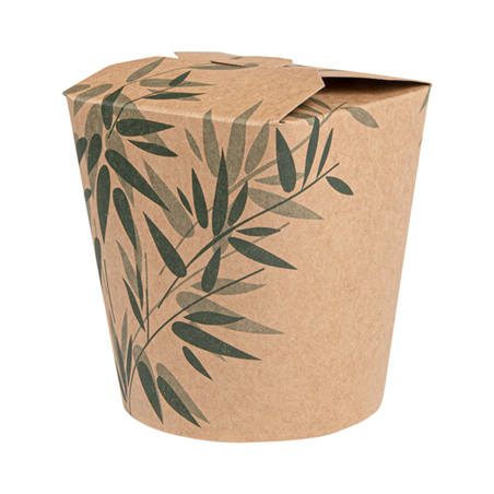 Image RÉCIPIENTS MULTIUSAGES MICRO-ONDABLES 'FEEL GREEN' 480 ML 275 + 25 PE G/M2 Ø8x9 CM MARRON CARTON (50 UNITÉ) #1