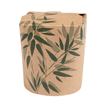 RÉCIPIENTS MULTIUSAGES MICRO-ONDABLES 'FEEL GREEN' 480 ML 275 + 25 PE G/M2 Ø8x9 CM MARRON CARTON (50 UNITÉ)