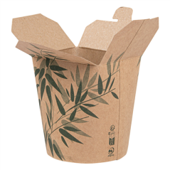 Image RÉCIPIENTS MULTIUSAGES MICRO-ONDABLES 'FEEL GREEN' 480 ML 275 + 25 PE G/M2 Ø8x9 CM MARRON CARTON (50 UNITÉ) #3