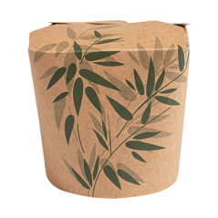 RÉCIPIENTS MULTIUSAGES MICRO-ONDABLES 'FEEL GREEN' 780 ML 275 + 25 PE G/M2 Ø9x9 CM MARRON CARTON (50 UNITÉ)