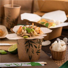 Image RÉCIPIENTS MULTIUSAGES MICRO-ONDABLES 'FEEL GREEN' 780 ML 275 + 25 PE G/M2 Ø9x9 CM MARRON CARTON (50 UNITÉ) #5