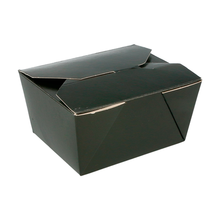 Image BOÎTES AMÉRICAINES MICRO-ONDABLES 780 ML 275 G/M2+PP 11,2x9x6,4 CM NOIR CARTON (50 UNITÉ) #1