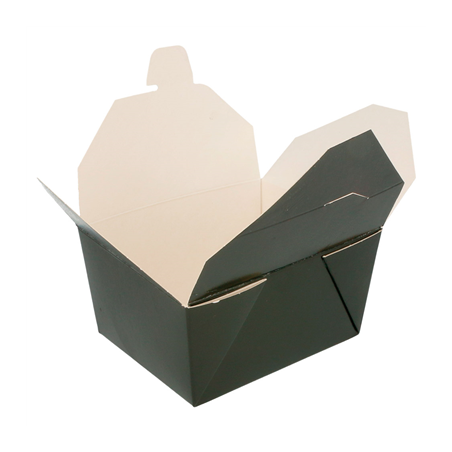 BOÎTES AMÉRICAINES MICRO-ONDABLES 780 ML 275 G/M2+PP 11,2x9x6,4 CM NOIR CARTON (50 UNITÉ)