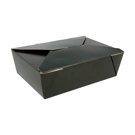 Image BOÎTES AMÉRICAINES MICRO-ONDABLES 1980 ML 350 G/M2+PP 19,8x14x6,4 CM NOIR CARTON (50 UNITÉ) #1