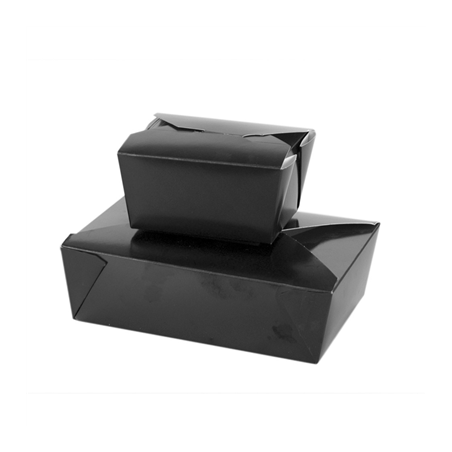 Image BOÎTES AMÉRICAINES MICRO-ONDABLES 2910 ML 400 G/M2+PP 21,7x21,7x6,4 CM NOIR CARTON (35 UNITÉ) #1