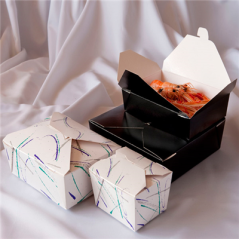 BOÎTES AMÉRICAINES MICRO-ONDABLES 2910 ML 400 G/M2+PP 21,7x21,7x6,4 CM NOIR CARTON (35 UNITÉ)