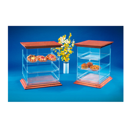 Image DISPLAY PÂTISSERIE - COUVERCLE BOIS  39x29,5x49 CM TRANSPARENT METACRYLATE (1 UNITÉ) #1