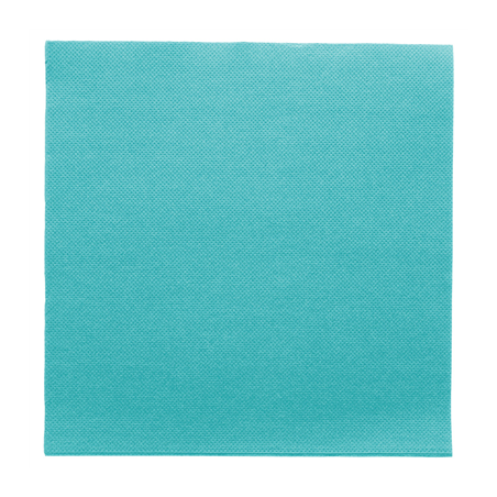 Image SERVIETTES ECOLABEL 'DOUBLE POINT' 18 G/M2 39x39 CM BLEU TURQUOISE OUATE (1200 UNITÉ) #1
