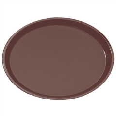 Image PLATEAU ANTI-DÉRAPANT OVALE 67x55,5 CM MARRON PP (1 UNITÉ) #1