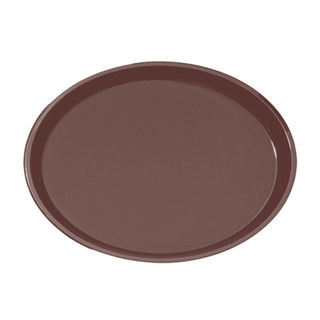 Image PLATEAU ANTI-DÉRAPANT OVALE  67x55,5 CM MARRON PP (1 UNITÉ) #1