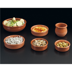 RÉCIPIENTS EN FAÏENCE POUR ANGUILLES 240 ML Ø 13,60x2,75 CM MARRON ROUGEATRE CERAMIQUE (20 UNITÉ)
