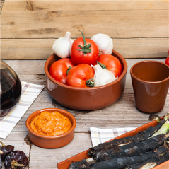 Image RÉCIPIENTS EN FAÏENCE POUR SALADES 812 ML Ø 17,1x5,38 CM MARRON ROUGEATRE CERAMIQUE (8 UNITÉ) #5