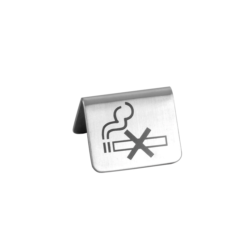 PLAQUE DE TABLE "DÉFENSE DE FUMER" 5,3x5x3,5 CM ARGENTE INOX (1 UNITÉ) PLAQUE DE TABLE "DÉFENSE DE FUMER" 5,3x5x3,5 CM ARGENTE INOX (1 UNITÉ)
