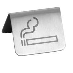 Image PLAQUE "PERMIS DE FUMER" 5,3x5x3,5 CM ARGENTE INOX (1 UNITÉ) #1