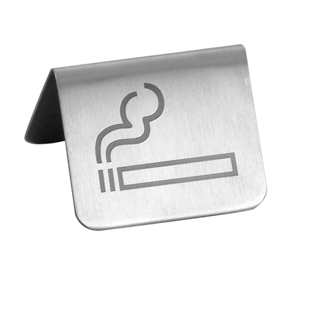 Image PLAQUE "PERMIS DE FUMER"  5,3x5x3,5 CM ARGENTE INOX (1 UNITÉ) #1