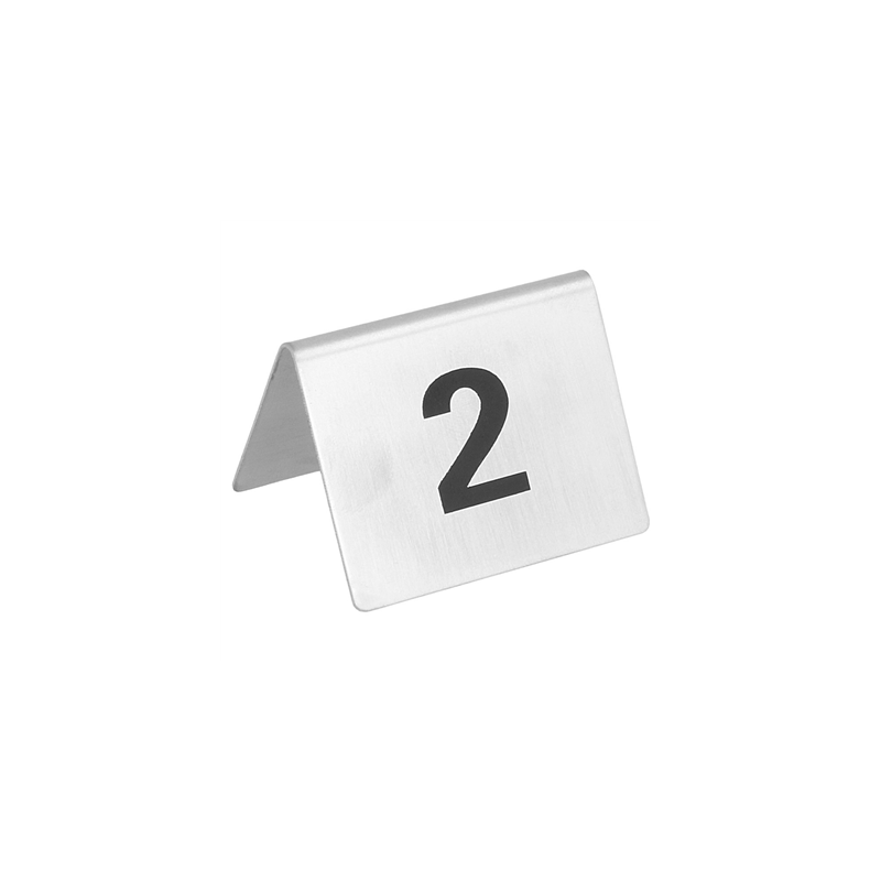 NUMÉROS DE TABLE DU 1 AU 25  5,2x4,2 CM ARGENTE INOX (1 UNITÉ)
