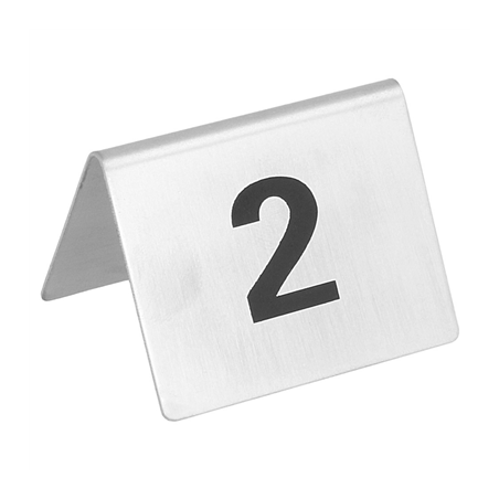 Image NUMÉROS DE TABLE DU 1 AU 25  5,2x4,2 CM ARGENTE INOX (1 UNITÉ) #1