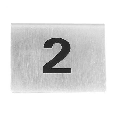 NUMÉROS DE TABLE DU 1 AU 25  5,2x4,2 CM ARGENTE INOX (1 UNITÉ)
